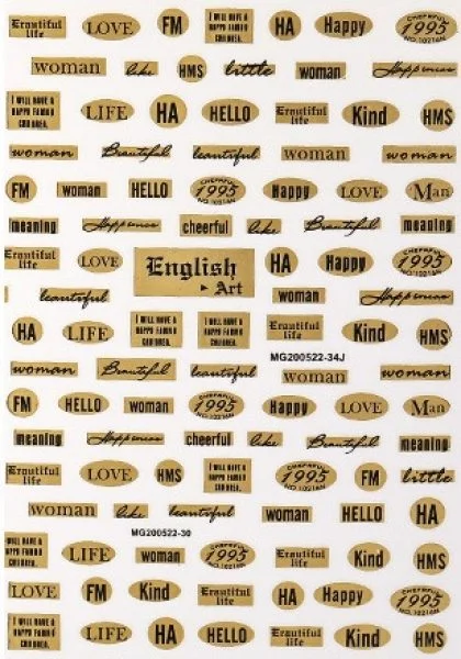 Nagelsticker - Aufkleber selbstklebend - Nail Sticker - gold