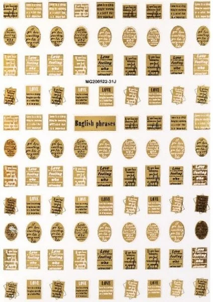 Nagelsticker - Aufkleber selbstklebend - Nail Sticker - gold