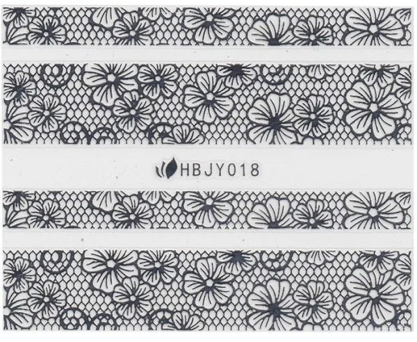 3D Lace Metallic Sticker - silber Ornamente Seblstklebende Aufkleber Nagelsticker Nagelaufkleber