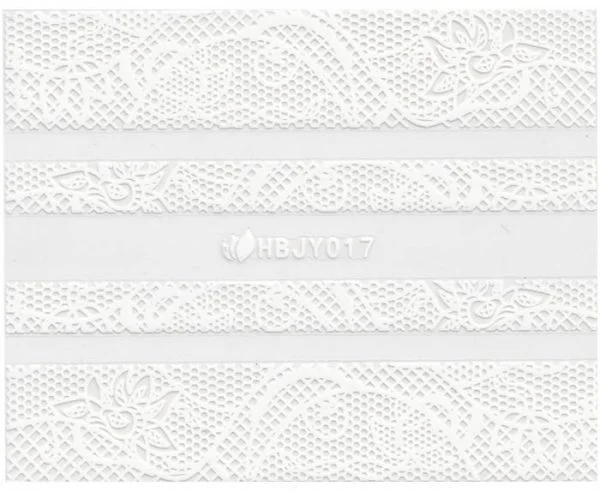3D Lace Metallic Sticker - weiß Ornamente Seblstklebende Aufkleber Nagelsticker Nagelaufkleber