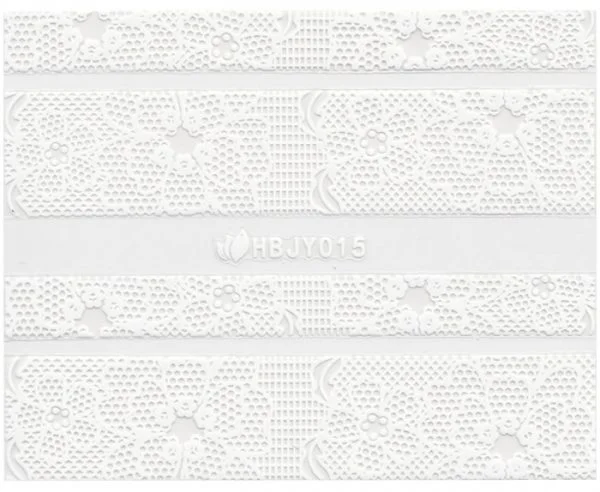 3D Lace Metallic Sticker - weiß Ornamente Seblstklebende Aufkleber Nagelsticker Nagelaufkleber