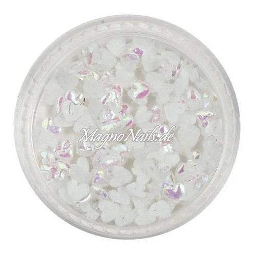 3D Einlegemotive - Shapes - Herzen weiß 5 mm Nail Art Soft Einleger