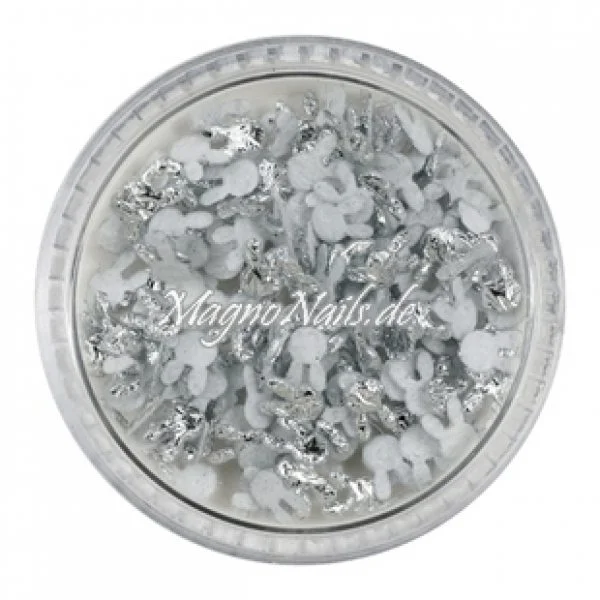 3D Einlegemotive - Shapes - 3D Hasen silber 5 mm