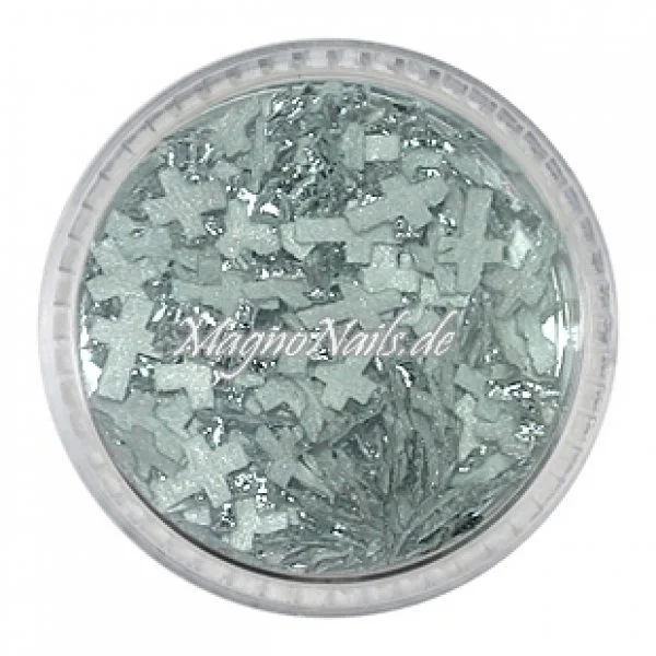 3D Einlegemotive - Shapes - Kreuze silber Nailart Nageldesign Nail art