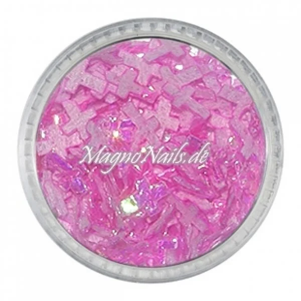 3D Einlegemotive - Shapes - Kreuze neonrosa Nailart Nageldesign Nail art