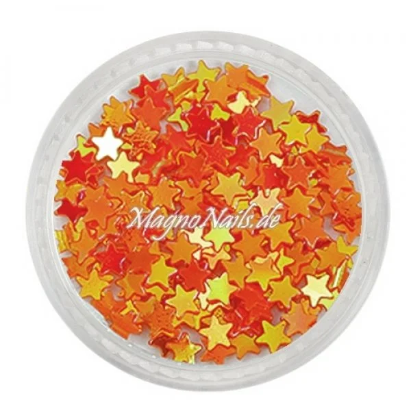 Glitter Shapes - Einlegemotive - Sterne orange Nail Art Nails Nagel Nögel Nailart Einleger