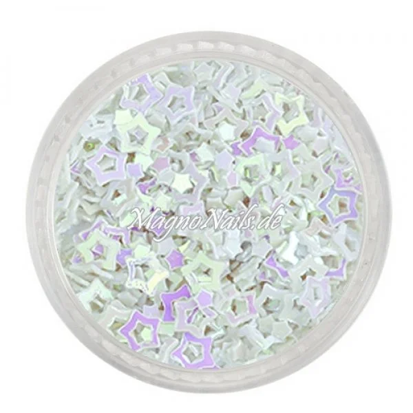 Glitter Shapes - Einlegemotive - Sterne gelocht weiß Nail Art Nails Nagel Nögel Nailart Einleger