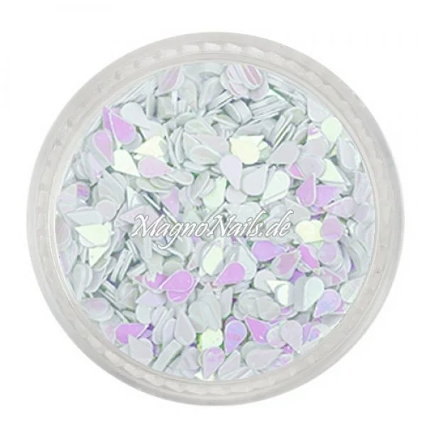 Glitter Shapes - Einlegemotive - Tropfen weiß Nail Art Nails Nagel Nögel Nailart Einleger