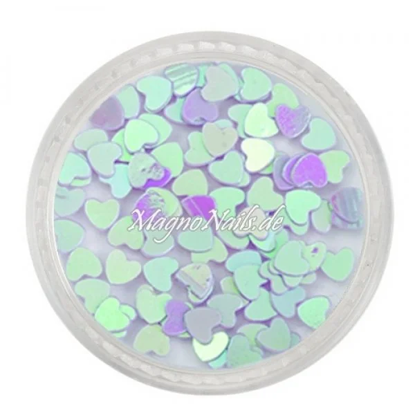 Glitter Shapes - Einlegemotive - Herzen flieder Nail Art Nails Nagel Nögel Nailart