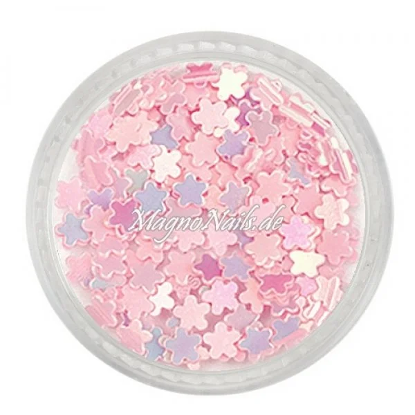 Glitter Shapes - Einlegemotive - Blumen rosa Nail Art Nails Nagel Nögel Nailart