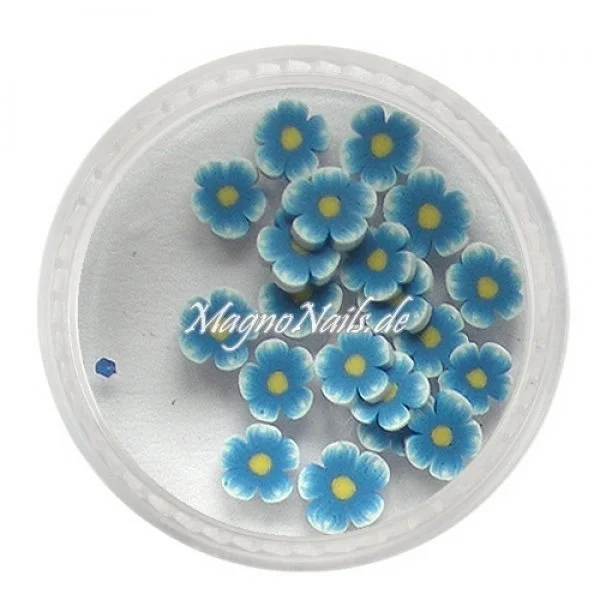 Einlegemotive - Fimo Shapes - Blume blau Nail Art Nails Nagel Nögel Nailart
