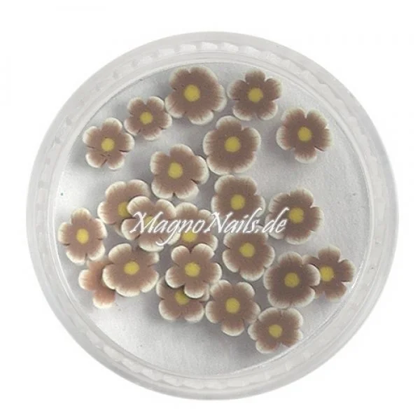 Einlegemotive - Fimo Shapes - Blume dunkelbraun Nail Art Nails Nagel Nögel Nailart