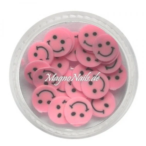 Einlegemotive - Fimo Shapes - Smilie rosa Nail Art Nails Nagel Nögel Nailart