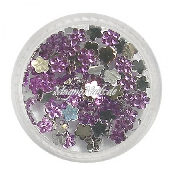 Strasssteine - Blume klein flieder Nageldesign Nägel Nails Nagelstudio Einleger Nailart
