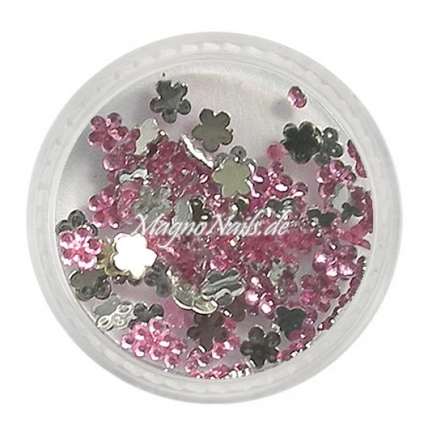 Strasssteine - Blume klein rosa Nageldesign Nägel Nails Nagelstudio Einleger Nailart