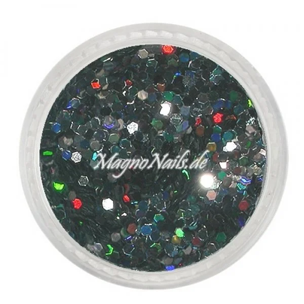Nail Art Pailetten schwarz hologramm 1mm Nägel Nails Nailart Nageldesign Nagel GlitzerPailetten