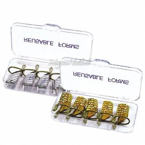 5 Wiederverwerdbare Modellierschablonen gold in einer Box