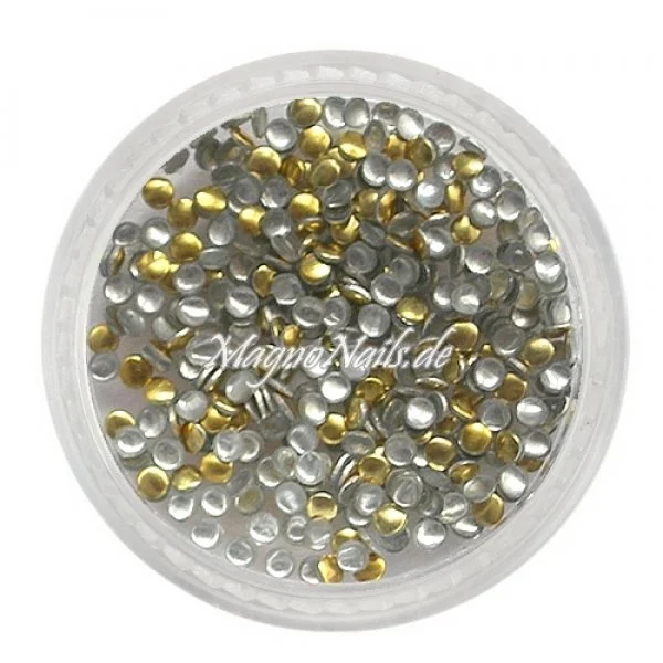 Einlegemotive - Mini Metall Plättchen - rund gold Nail Nagelstudio Nägel Nailart Nail art