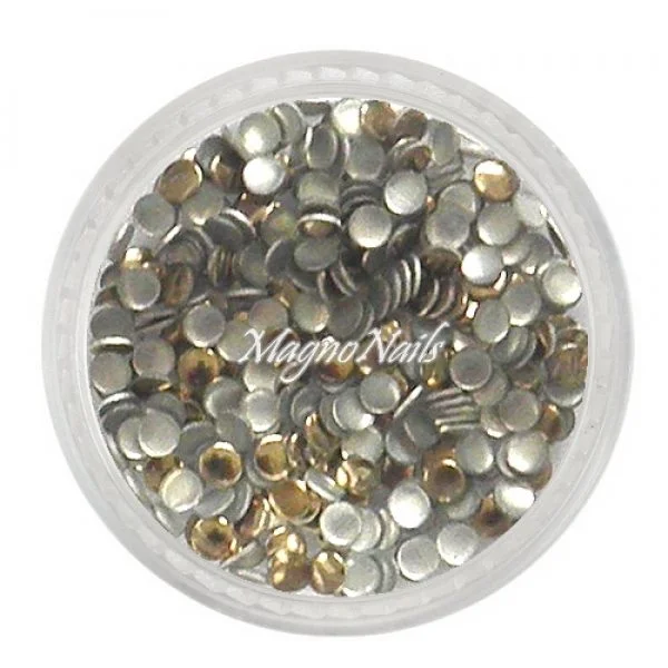 Einlegemotive - Metall Plättchen - rund light gold Nail Nagelstudio Nägel Nailart Nail art