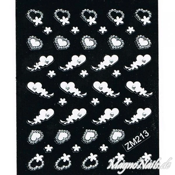Nail Art 2D Sticker Nagelaufkleber Aufkleber Nageldesign Nägel selbstklebend Herzen