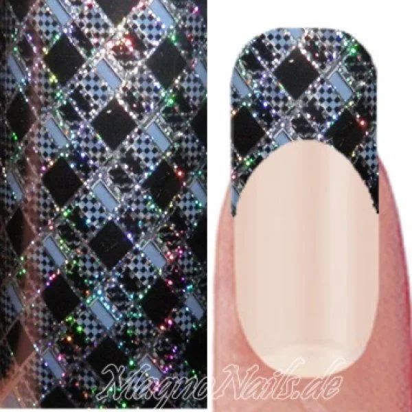 Nail Art Transfer Folie 1,5m - Nail Foil - Caro Black Nailart Nails Nägel Schmuck TransferFolie Nagelfolie Nageldesign