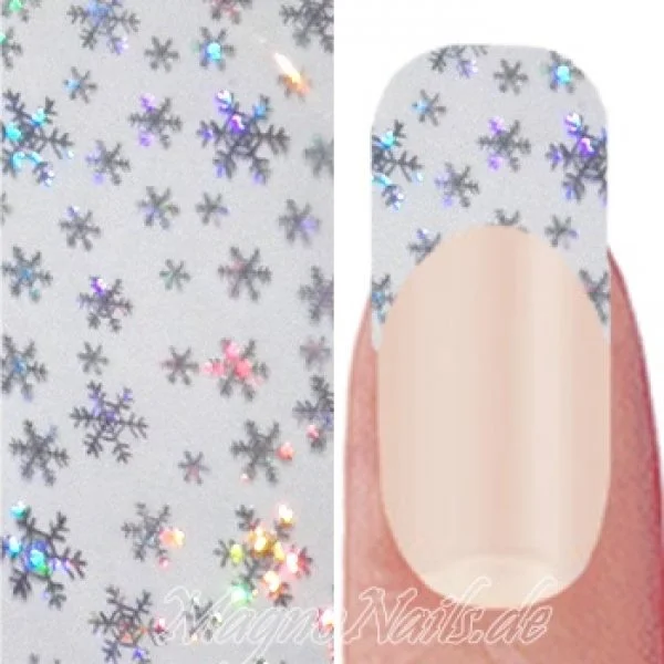Nail Art Transfer Folie 1,5m - Nail Foil - Snowflakes Nagelfolie Nageldesign Folie Tranferfolie Nailart