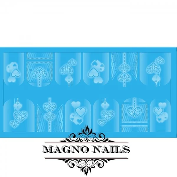 Nail Art Water Airbrush Sticker Herzen Wasser Tattos 