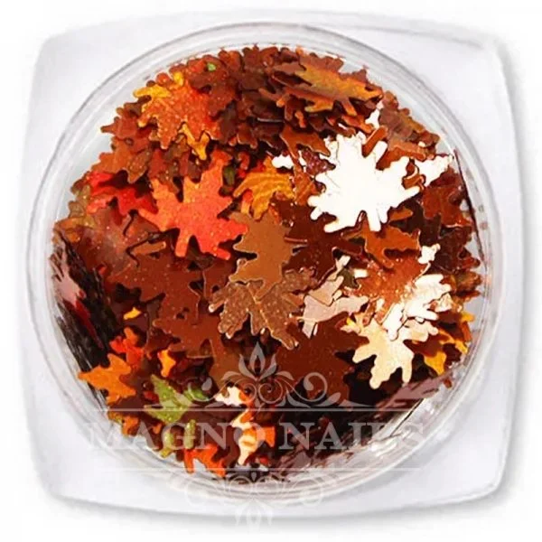 Nail Art Glitter Shapes - Herbst Blätter rot hologramm Nägel Nail art Nailart Nageldesign Nagel