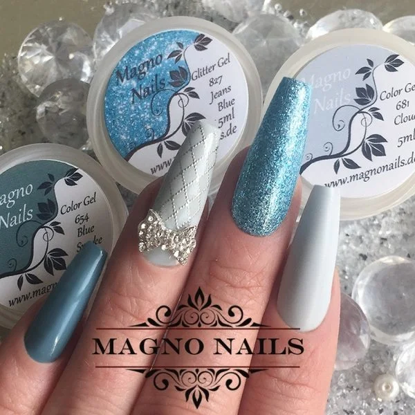 Naildesign Ideen - Blau Nägel Hellblau Overlay