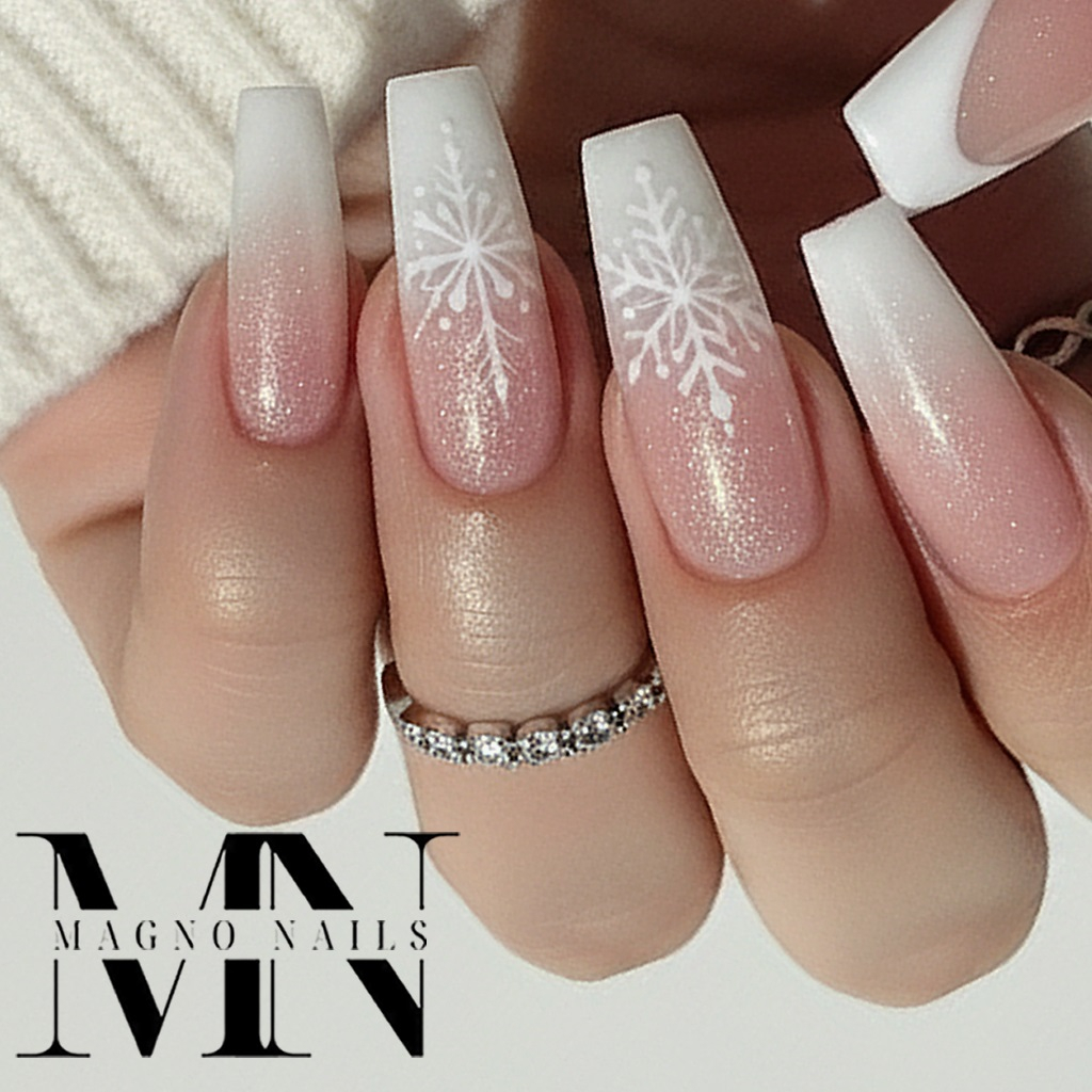 Polyacryl Gel mit feinem weißem Glitter - Polygel Luxus Nägel