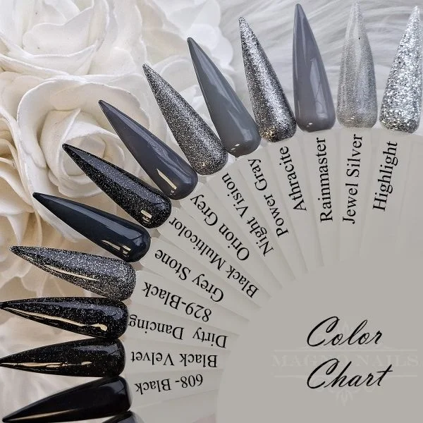 Fargele Tips Farbpalette Farbkarte Schwarz Silber Grau