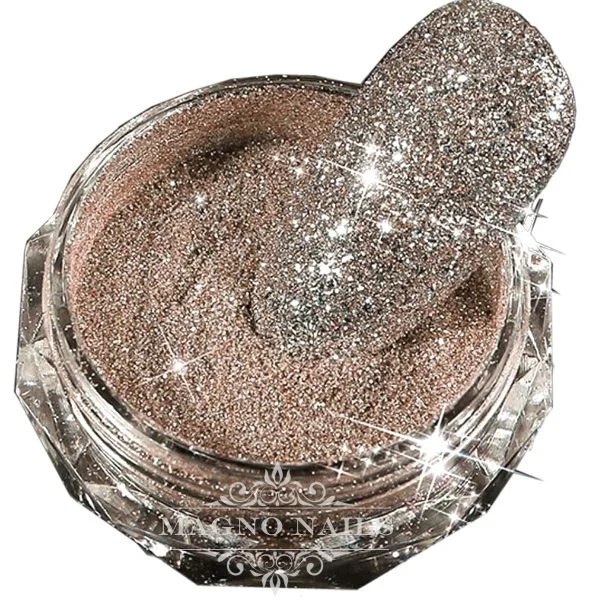 Nail Art Crystal Glam Powder - Diamond Glitter Puder - light brown