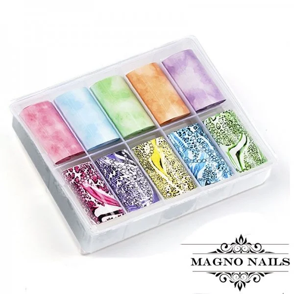 Nail Art Transfer Folien Set - Leopard Nagelfolie Nageldesign Folie Tranferfolie Nailart
