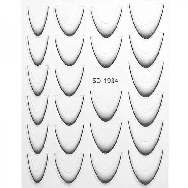 2D French Line - Ombré French Sticker schwarz SD-1934