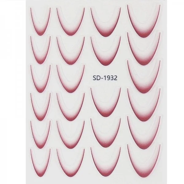 2D French Line - Ombré French Sticker weinrot SD-1932