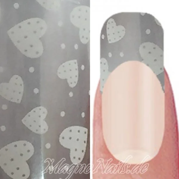 Nail Art Transfer Folie 1m - Nail Foil - Heart Nagelfolie Nageldesign Folie Tranferfolie Nailart