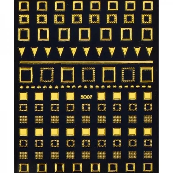 5D Metallic - Geometrische Sticker - gold