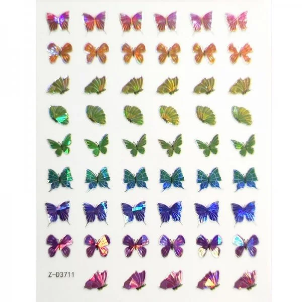 3D Butterfly Hologramm Nail Sticker - Schmetterling Aufkleber Selbstklebende Nagelaufkleber Nagelsticker