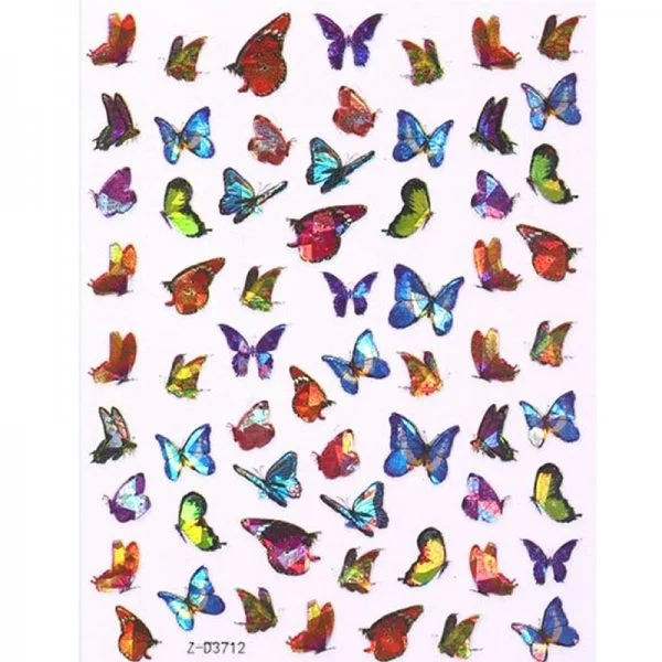 3D Butterfly Hologramm Nail Sticker - Schmetterling Aufkleber Selbstklebende Nagelaufkleber Nagelsticker