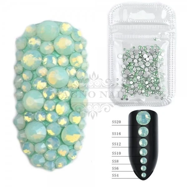 Strasssteine rund - Green Pearl Nageldesign Nägel Nails Nagelstudio Einleger Nailart