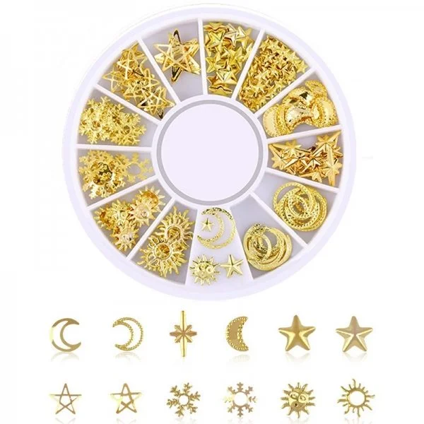 3D - Einlegemotive - Overlays gold Nail Art Nailart Overlay