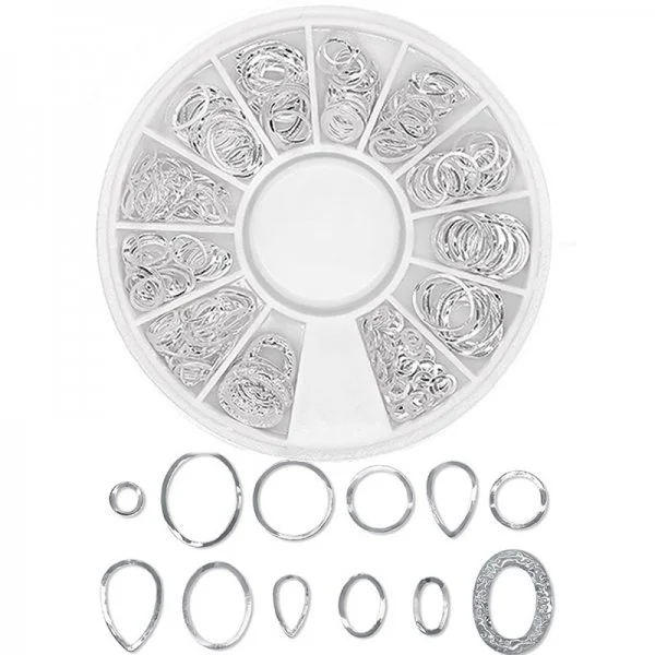 3D - Einlegemotive - Overlays silber Nail Art Nailart Schmuck