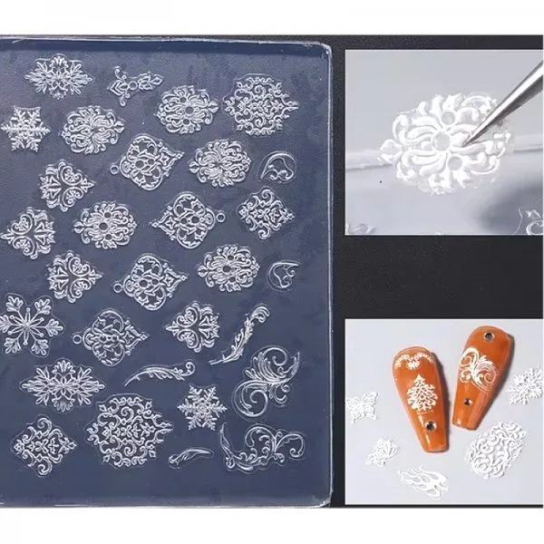 3D Nail Form - Silikon Schablone - Barock