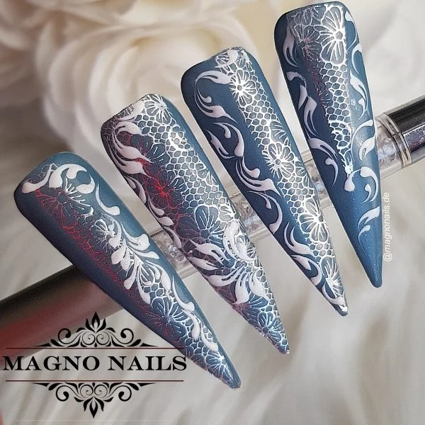 Naildesign Ideen - Blau Nägel Hellblau Blaugrau