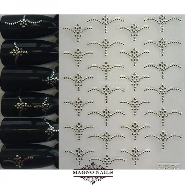 3D Metallic Nail Sticker - silber Seblstklebende Aufkleber Nagelsticker Nagelaufkleber