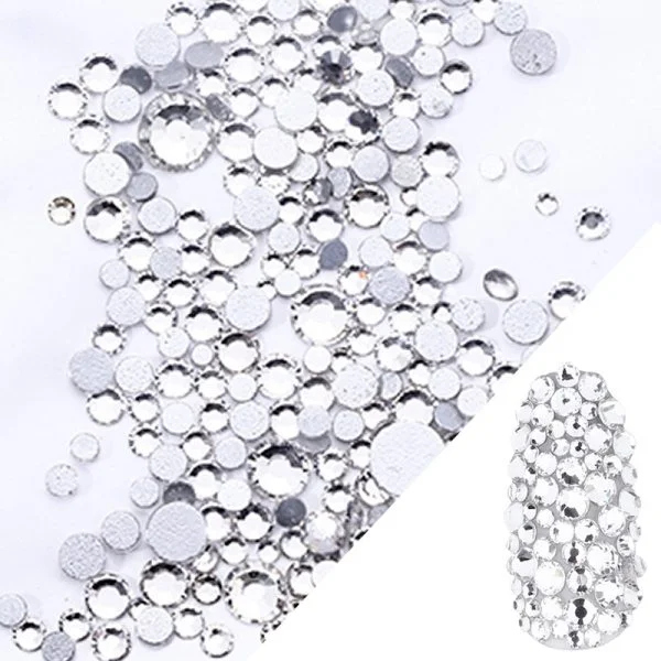 Glas Strasssteine mix rund - Crystal Nail Art Nails Nagel Nögel Nailart