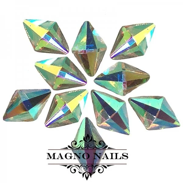 Overlay - Glas Strasssteine - Rhombus 6 x 8mm - Crystal AB Nageldesign Nägel Schmuck Nails 