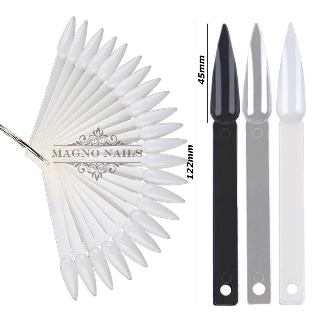Tipfächer Stiletto mit 50 Präsentations Stäbchen Nageldesign Nägel Nails Nagelstudio Nageltips Nailart