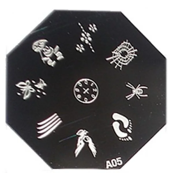 Nail Art Stamping Schablone A05 Spinne Füsse Frosch