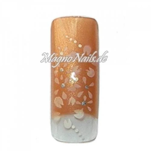 Airbrush Tips Profitips French Design Nageltips Orange braun Blumen
